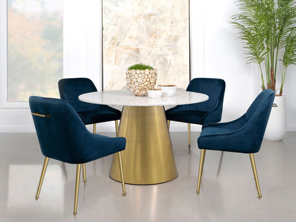 Earline - Round Dining Table - White Marble