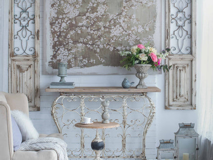 Large Cherry Blossom Canvas Art Print, Home Decor Accent Piece - Gray / White Matte