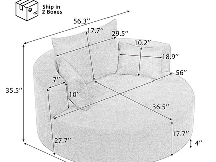 360° Swivel Accent Barrel Chair With 3 Removable Pillows For Living Room
