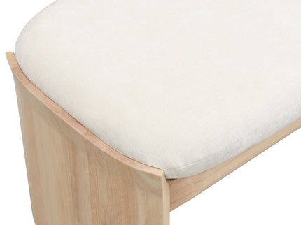 Footstool With Soft Cushion For Living Room - Beige / Natural