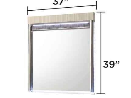 Leonor - Mirror With LED Light Frame - Gray