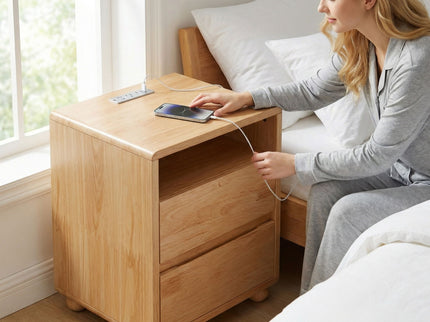 Nightstand With 2 Drawers And Shelves
