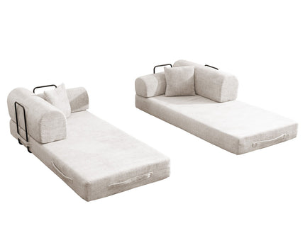 Modern 2 Tone Fabric Convertible Sleeper Sofa Bed