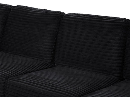 Upholstered U-Shaped Sectional Sofa With Movable Ottoman And Side Storage Pockets