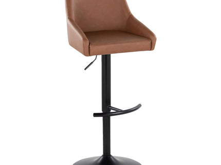 Hannah - Transitional Adjustable Barstool With Swivel With Rounded T Footrest (Set of 2)