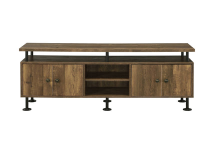Ensata II - TV Stand - Rustic Oak / Black