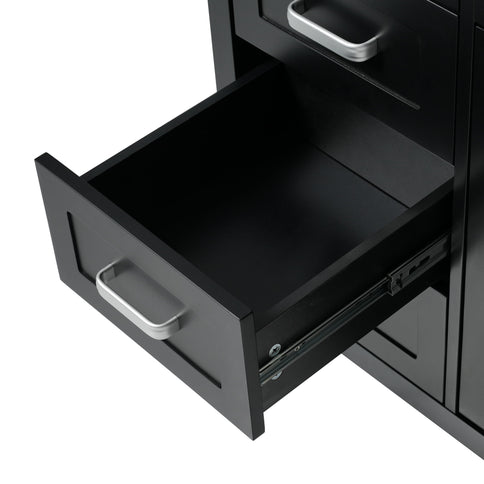 Bathroom Vanity With Sink, 2 Doors 8 Drawers, Soft Close System, Classic Design