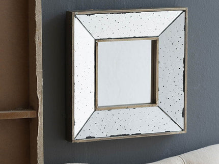 Distressed Accent Mirror, Traditional Style Framed Wall Mirror For Living Room