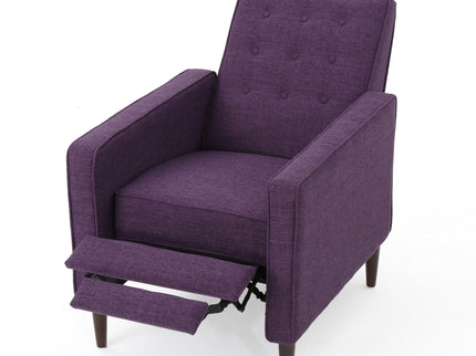 Mid-Century Modern Recliner With Button Tufted Waffle Stitch