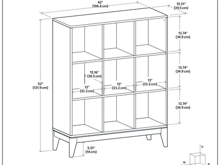 Harper - 9 Cube Storage - Walnut Brown