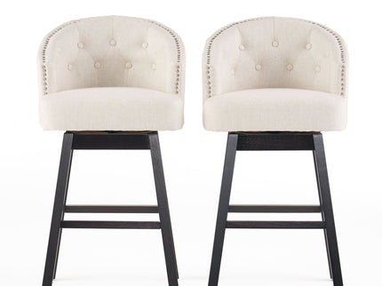 360 Degree Swivel Bar Stool With Stunning Nailhead Trim (Set of 2)
