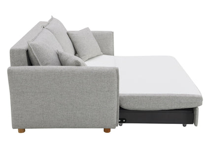 Oren - Chenille Sleeper Sectional Sofa With Storage 2 Toss Pillows - Gray