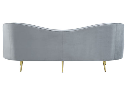 Reigha - Upholstered Sofa Lounge Furniture With Channel Tufted Backrest - Gray