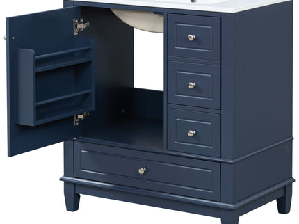 Freestanding Bathroom Vanity With Sink, Soft Close Door, 3 Drawers