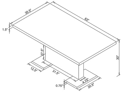 Wenzl - 5 Piece Dining Table Set