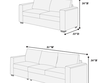 Elegant Sofa And Loveseat Set