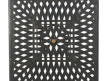 Enchantia - Outdoor Square Dining Table With Weave Tabletop And Flared Legs - Copper