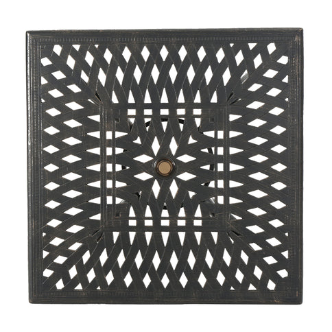 Enchantia - Outdoor Square Dining Table With Weave Tabletop And Flared Legs - Copper