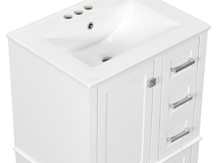 Bathroom Vanity, Modern Bathroom Cabinet With Sink Combo Set, Bathroom Storage Cabinet With A Soft Closing Door And 3 Drawers, Solid Wood Frame