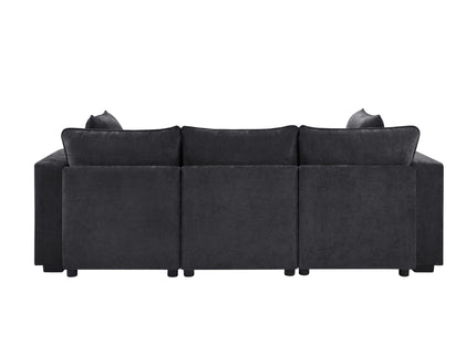 Modern Sectional Sofa U-Shaped With Movable Ottoman Storage Armrests And USB Ports