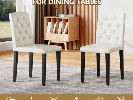 Dining Chairs With Ergonomic Buckle Backrest For Family Dining Rooms