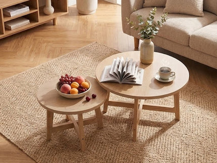 Round Nesting Stackable Tables For Living Room
