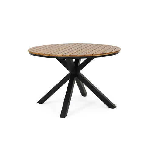 Outdoor Dining Table - Teak / Black