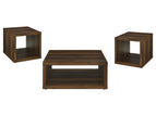 Dark Brown / 3 Pc. Coffee Table, 2 End Tables