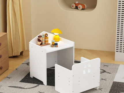 Montessori Weaning Table And Chair Set, Toddler Table With Adjustable Height - White