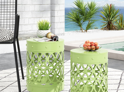 Outdoor Metal S/2 End Table