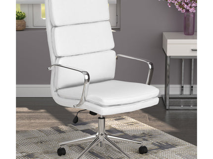 Molly - Upholstered Adjustable High Back Office Chair With Base - White