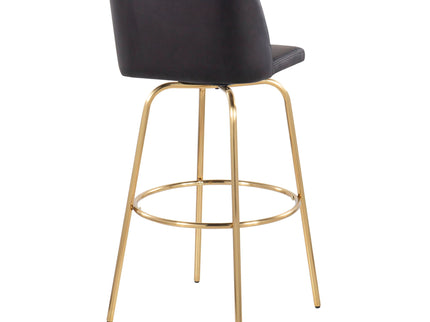 Toriano - Contemporary Fixed Height Barstool With Swivel And Round Footrest (Set of 2)