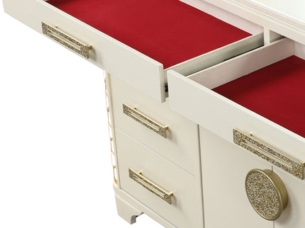 Jasmine - 8 Drawer Dresser With Side LED Lightning - Beige