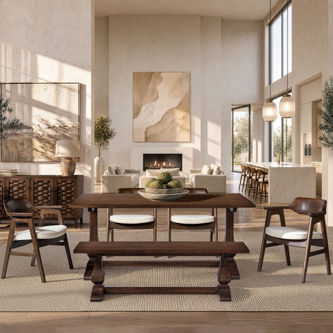 Whitmore - Trestle Dining Table - Dark Brown