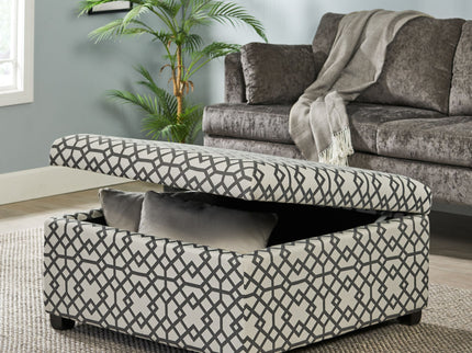 Richmond - Storage Ottoman With Unique Pattern And Ample Storage - Gray