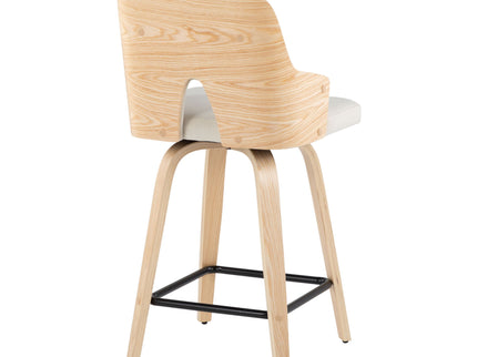 Stella - Contemporary Fixed Height Counter Stool With Swivel Square Footrest (Set of 2)