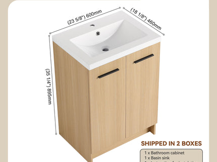 Floating Bathroom Vanity With Sink, Wall Mounted Double Door Storage