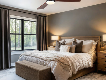 Low Profile Flush Mount Intergrated LED Ceiling Fan With Light And Silent Reversible Motor