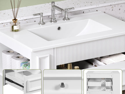 Wall Mounted Bathroom Vanity With 2 Drawers, Sink, Floating Storage Unit