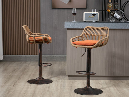 Modern Swivel Bar Stools Adjustable Counter Chairs With Footrest (Set of 2)