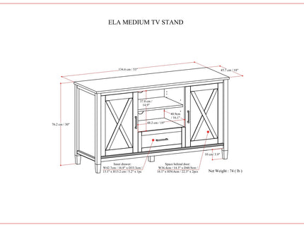 Ela - Medium TV Stand - Smoky Brown