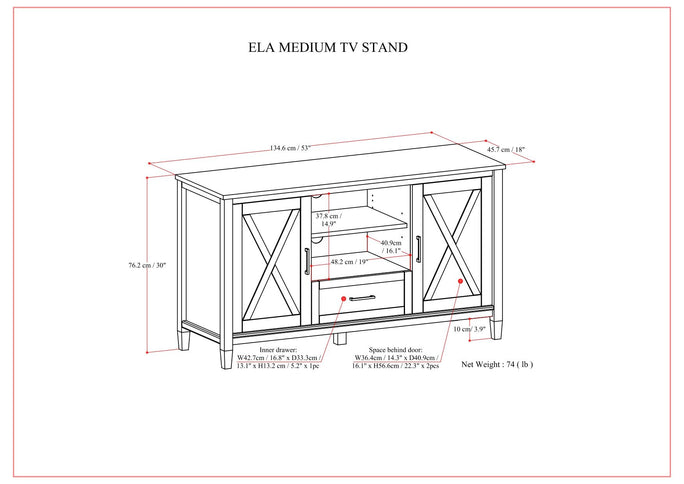 Ela - Medium TV Stand - Smoky Brown