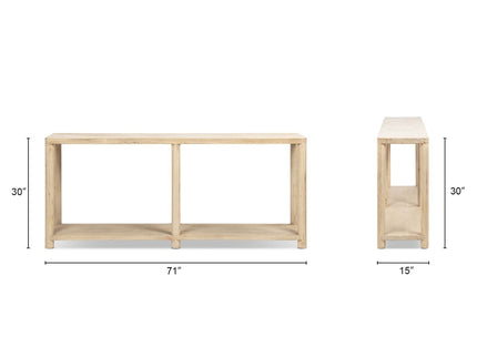 Milo - Console Table With Lower Shelf - Natural