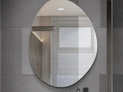 Asymmetrical Bathroom Wall Mirror - Silver