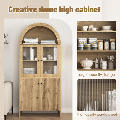 Modern Tech Inspired Dome Cabinet With LED Lighting