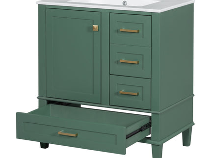 Bathroom Vanity, Modern Bathroom Cabinet With Sink Combo Set, Bathroom Storage Cabinet With A Soft Closing Door And 3 Drawers, Solid Wood Frame