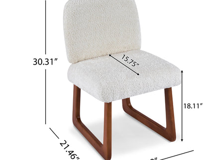 Dining Chair With Curved Legs (Set of 2) - Beige / Brown