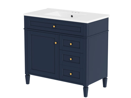 Bathroom Vanity With Top Sink, 2 Drawers, Tip Out Drawer
