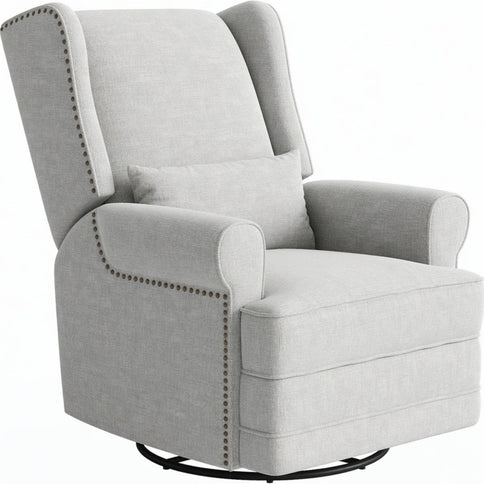 Extra Wide Swivel Recliner Glider Chair With Footrest