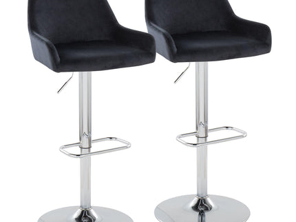 Daniella - Contemporary Adjustable Barstool With Swivel With Rounded Rectangle Footrest (Set of 2)